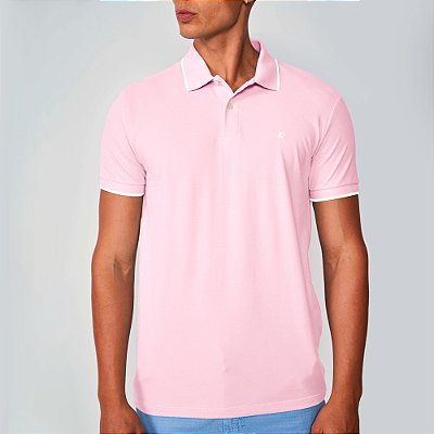 Camisa Polo Colcci Line Ve25 Rosa Masculino