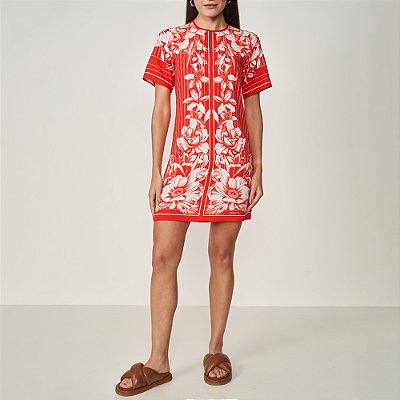 Vestido Colcci Estampado Ve25 Vermelho Feminino
