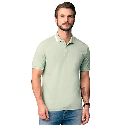 Camisa Polo Individual Piquet Jacquard Ve25 Verde Masculino