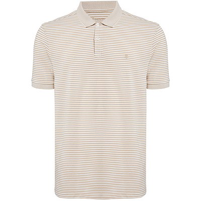 Camisa Polo Individual Listrada Piquet Ve25 Marrom Masculino