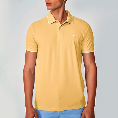 Camisa Polo Colcci Line Ve25 Amarelo Masculino