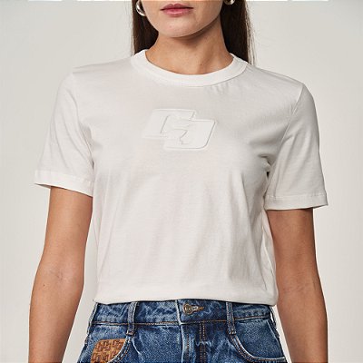 Camiseta Colcci Iconic Big Ve25 Off White Feminino