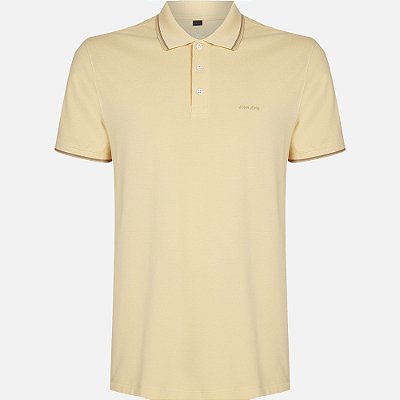 Camisa Polo John John 2 Lines Ve25 Amarelo Masculino
