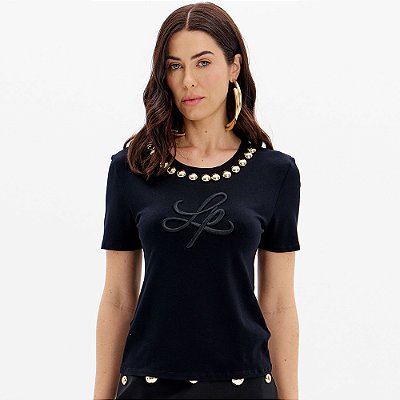 Camiseta Lança Perfume Babylook Ou25a Preto Feminino