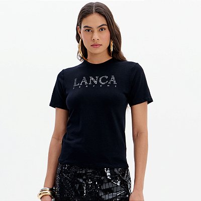 Camiseta Lança Perfume Manga Curta Ou25 Preto Feminino
