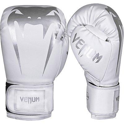 Luva de Boxe Venum Giant Full Logo Pro White Silver