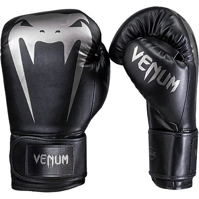 Luva de Boxe Venum Giant Full Logo Pro Black Silver