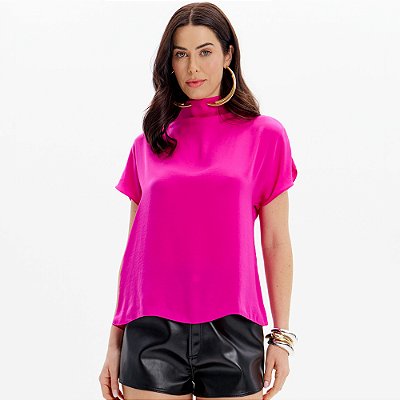 Blusa Lança Perfume Manga Curta Ou25 Rosa Feminino