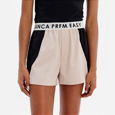 Shorts Easy Lança Perfume Com Elástico Ou25 Bege Feminino