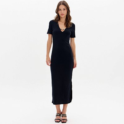 Vestido Super Midi Easy Lança Perfume Ou25 Preto Feminino