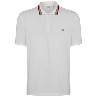 Camisa Polo Individual Maquinetada Ou25 Off White Masculino