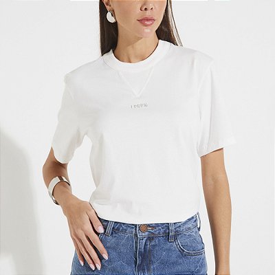 Camiseta Forum Relevo Ou25 Off White Feminino