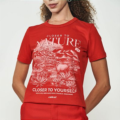 Camiseta Colcci Nature Ou25 Vermelho Feminino