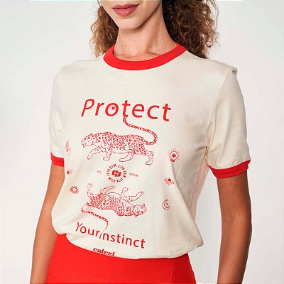 Camiseta Colcci Protect Ou25 Bege Feminino