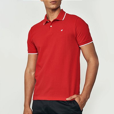 Camisa Polo Colcci Listra Logo Ou25 Vermelho Masculino