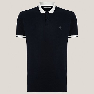 Camisa Polo Dudalina Retilínea Ou25 Marinho Masculino