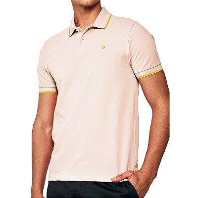 Camisa Polo Colcci Listra Logo Ou25 Bege Masculino