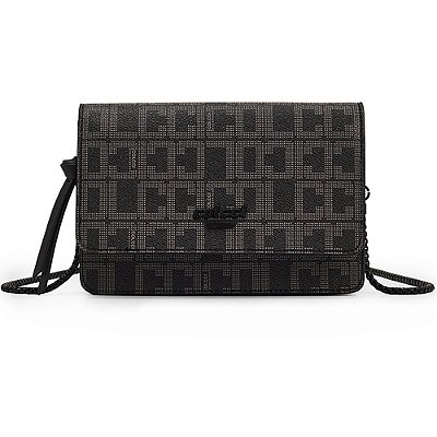 Bolsa Crossbody Colcci Monograma Ou25 Preto Feminino