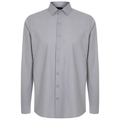 Camisa Individual Slim Lisa Ou25 Cinza Masculino