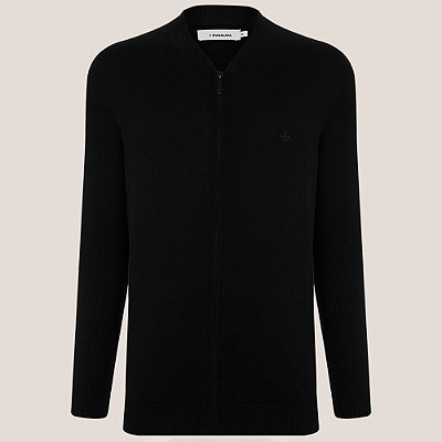 Suéter Tricot Dudalina Bomber In25 Preto Masculino