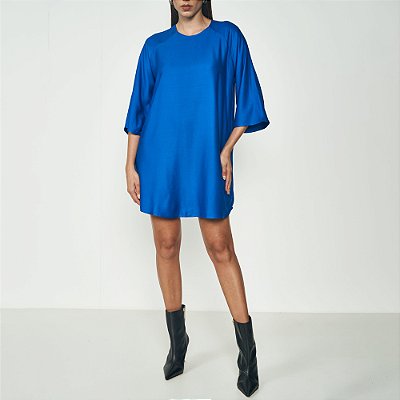 Vestido Curto Colcci Jacquard Ou25 Azul Feminino