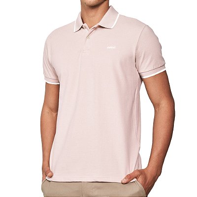 Camisa Polo Colcci Listra Ou25 Rosa Masculino