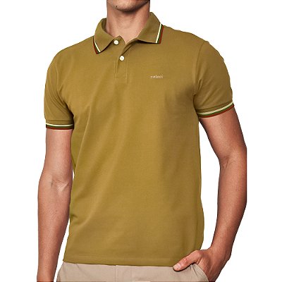 Camisa Polo Colcci 3 Listras Ou25 Verde Biome Masculino