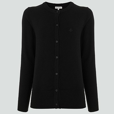Cardigan Tricot Dudalina Basic Ou25 Preto Feminino