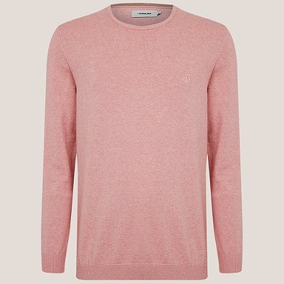 Suéter Tricot Dudalina Melange Ou25 Rosa Masculino