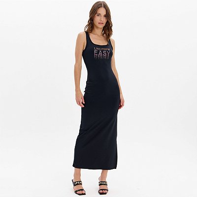 Vestido Super Midi Easy Lança Perfume Ns Ou25 Preto Feminino