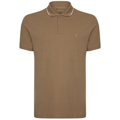 Camisa Polo Individual Basic Slim Ou25 Bege Masculino
