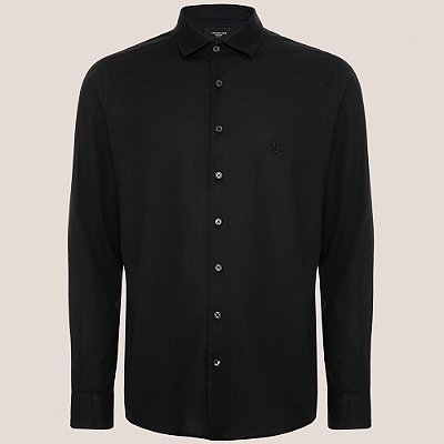 Camisa Dudalina Slim Flame In25 Preto Masculino