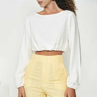 Blusa Colcci Cropped Ou25 Off White Feminino