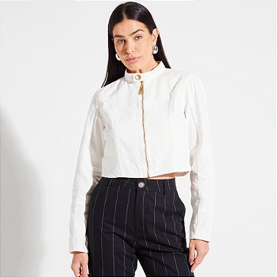 Jaqueta Forum Biker Ou25 Off White Feminino