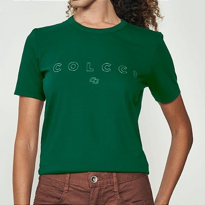 Camiseta Colcci Letter Ou25 Verde Feminino