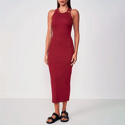 Vestido Super Mid Colcci Canelada In25 Vermelho Feminino