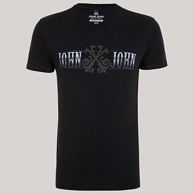 Camiseta John John Slim Casino In25 Preto Masculino