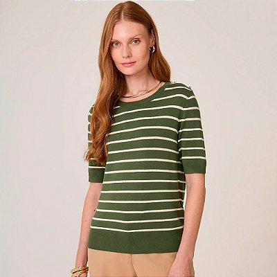 Blusa Tricot Dudalina Lina In25 Verde Feminino