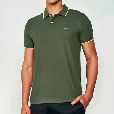 Camisa Polo Colcci Listra Ou25 Verde Masculino