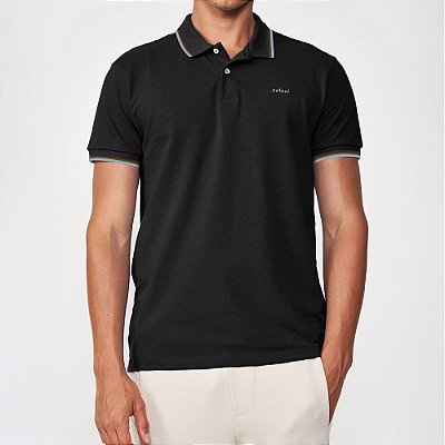 Camisa Polo Colcci 3 Lines In25 Preto Masculino
