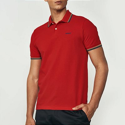 Camisa Polo Colcci 3 Lines In25 Vermelho Masculino
