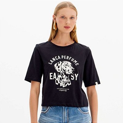 Camiseta Easy Lança Perfume Baby look In25 Preto Feminino