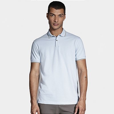 Camisa Polo Aramis Basic 4 Frisos In25 Azul Pastel Masculino