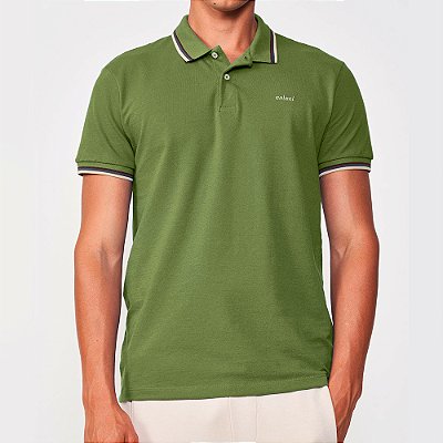 Camisa Polo Colcci 3 Lines In25 Verde Masculino