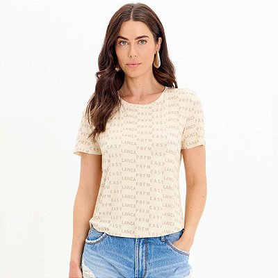 Camiseta Easy Lança Perfume Descolada In25 Bege Feminino