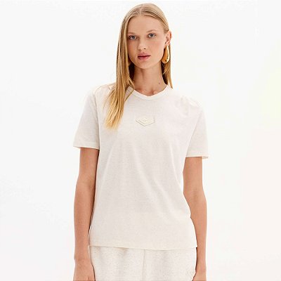 Camiseta Easy Lança Perfume Prega Linho In25 Bege Feminino