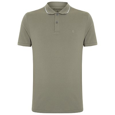 Camisa Polo Individual Basic Moda Slim Ou25 Cinza Masculino