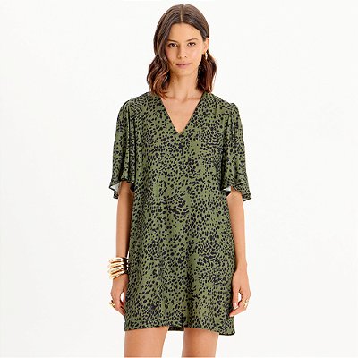 Vestido Curto Lança Perfume Estampado In25 Verde Feminino