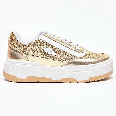 Tênis Easy Lança Perfume Brilho In25 Dourado Feminino