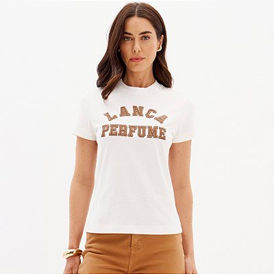 Camiseta Lança Perfume Bordado In25 Off White Feminino
